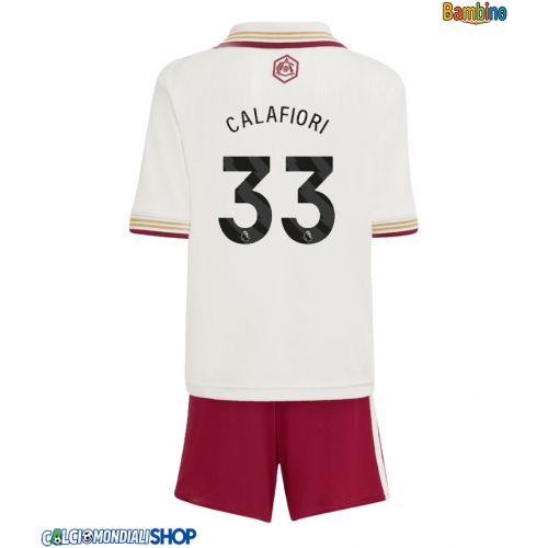 Maglie da calcio Arsenal Riccardo Calafiori #33 Terza Maglia Bambino 2025-26 Manica Corta + Pantaloni corti)